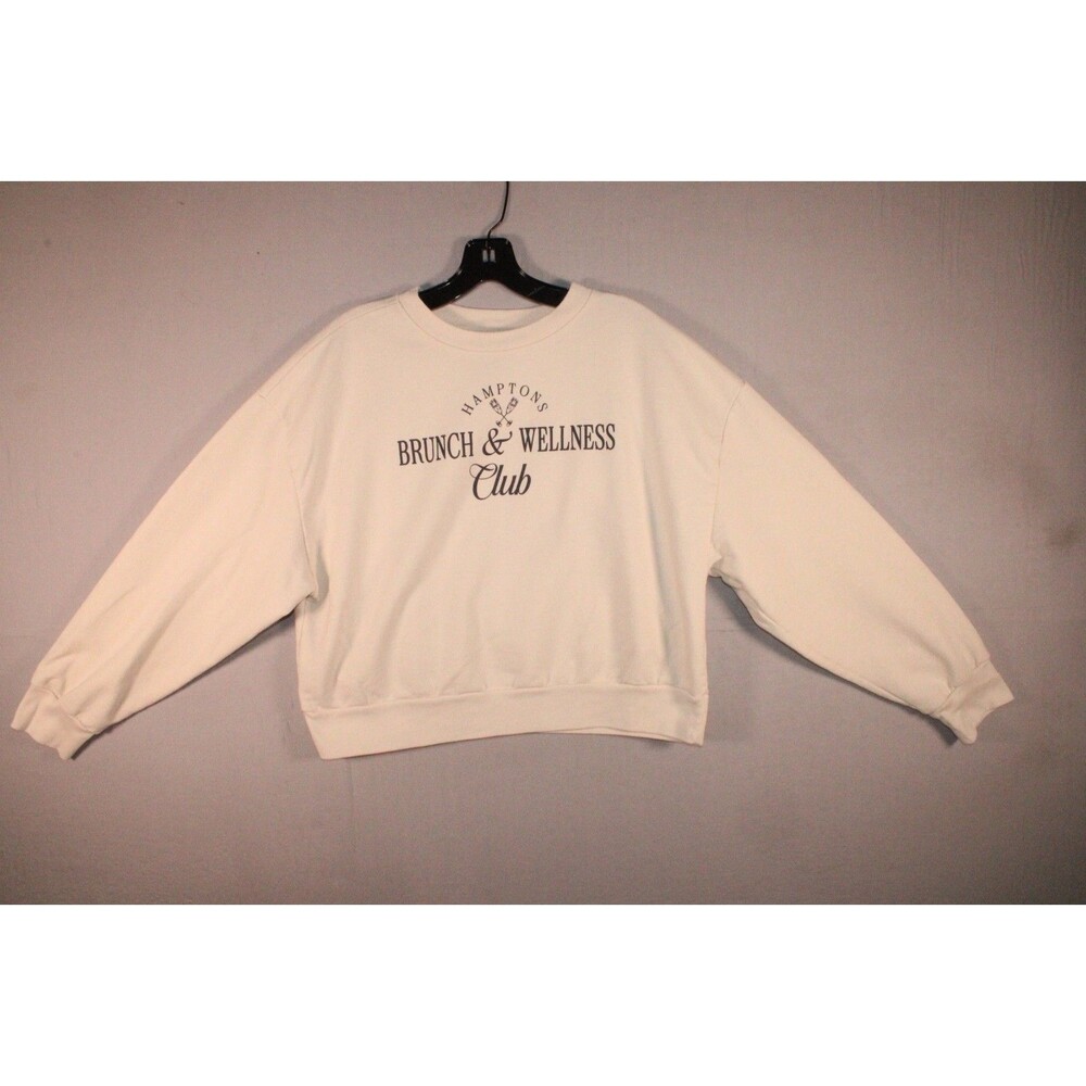 Modern Lux Women’s Brunch & Wellness Club Crewneck Sweatshirt Cream Size L
